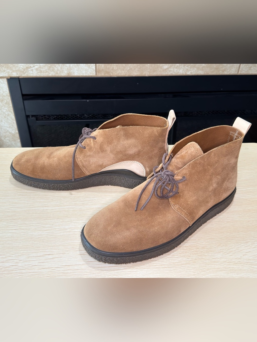 Ecco Crepetray Chukka Desert Boots Brown Tan Suede Leather Men Size EU 45/ US 11